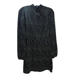 Zara Polka Dot Mini Dress in‎ Black XS NWOT